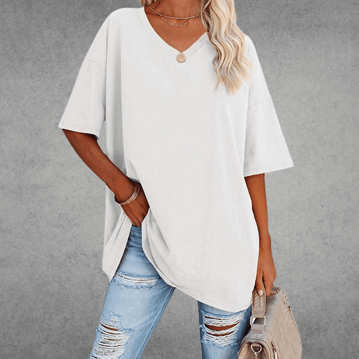 CATHERINA |  V-NECK T-SHIRT WITH TUMMY COVER