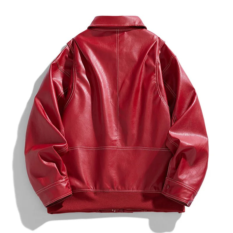 Mark | Men’s Modern Oversized Leather Bomber Jacket