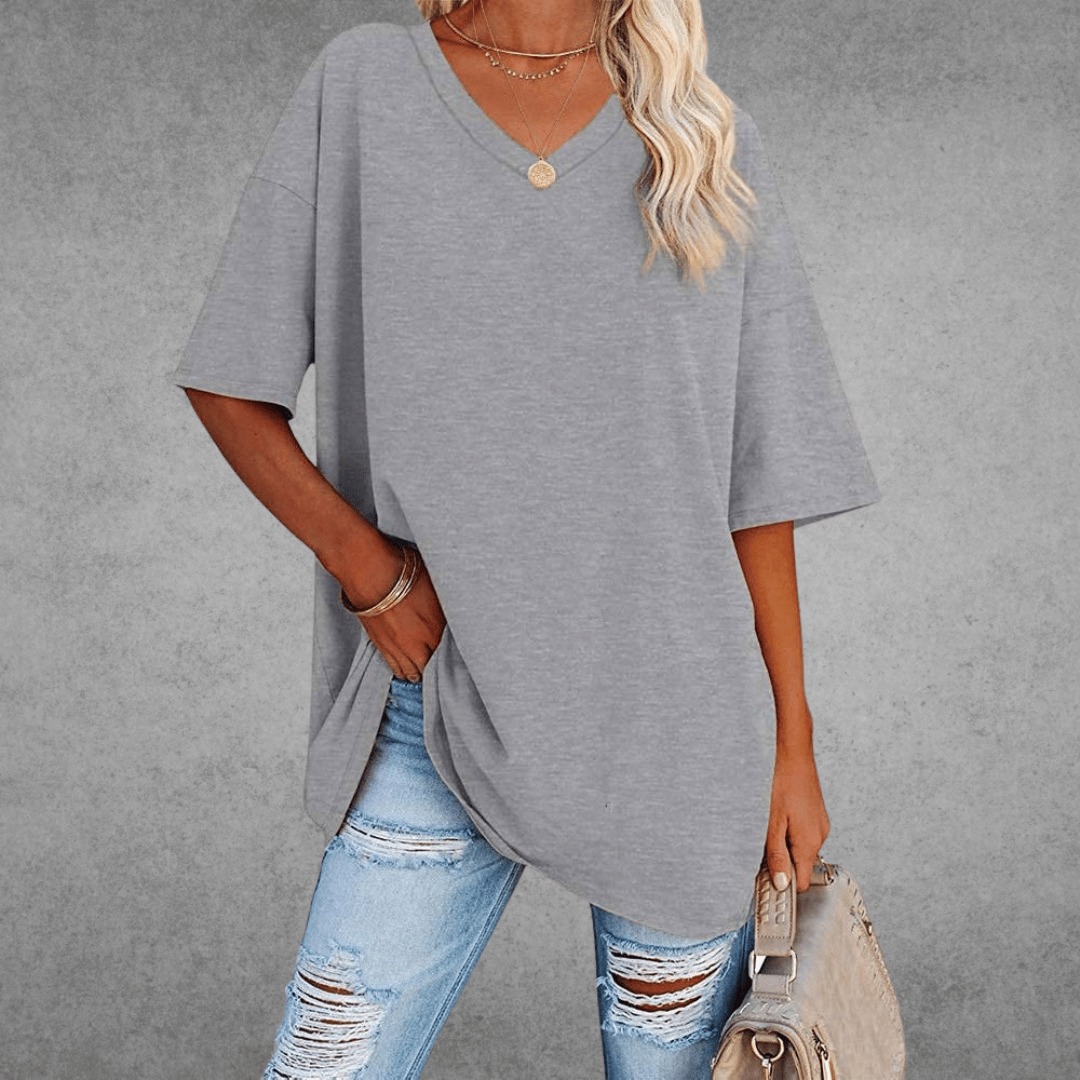 CATHERINA |  V-NECK T-SHIRT WITH TUMMY COVER