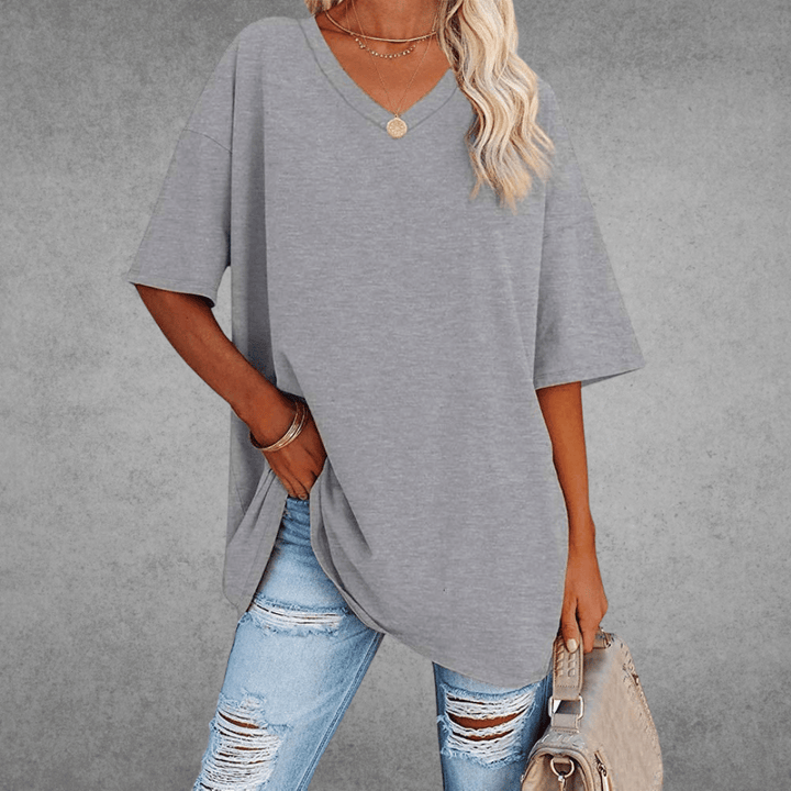CATHERINA |  V-NECK T-SHIRT WITH TUMMY COVER