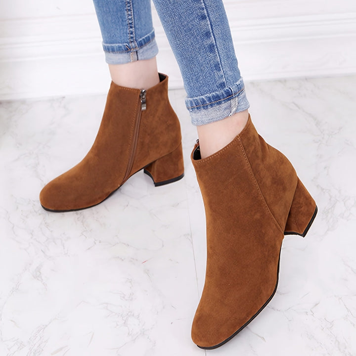 Grace | Women's Classic Block Heel Short Boots for Autumn Winter