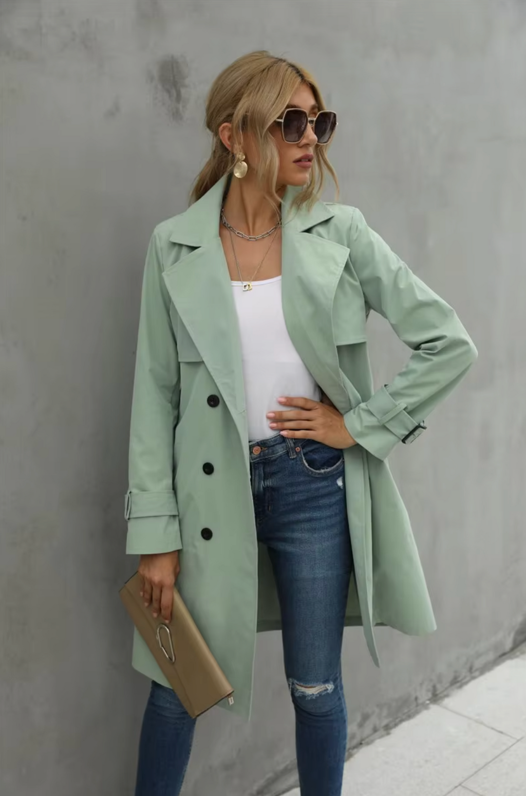Grace | Women’s Casual Belted Double-Breasted Coat