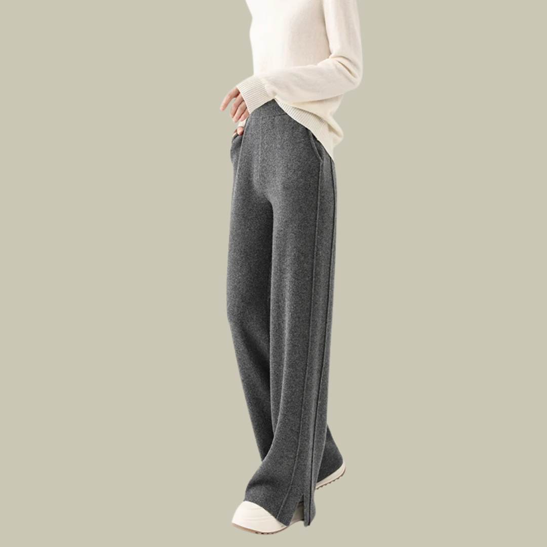 Ava | Women Relaxed Fit High Waist Classic Wool Trousers