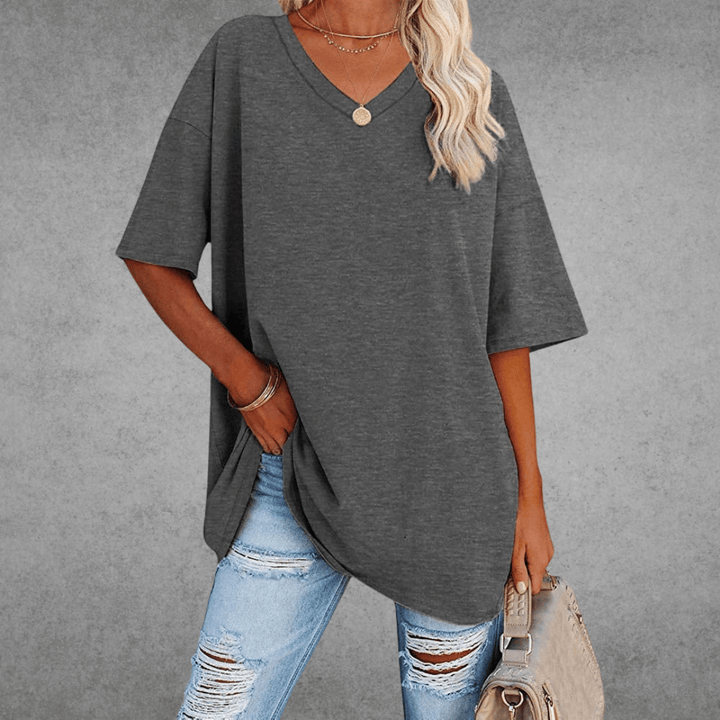CATHERINA |  V-NECK T-SHIRT WITH TUMMY COVER