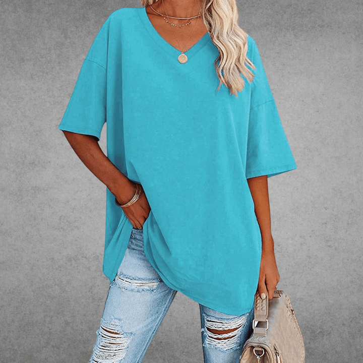 CATHERINA |  V-NECK T-SHIRT WITH TUMMY COVER