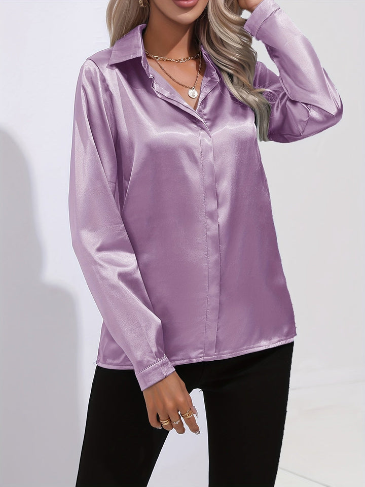 Victoria | Women’s Modern Button Front Stain Blouse