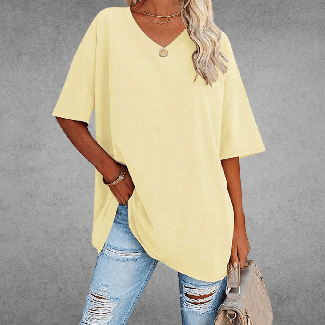 CATHERINA |  V-NECK T-SHIRT WITH TUMMY COVER