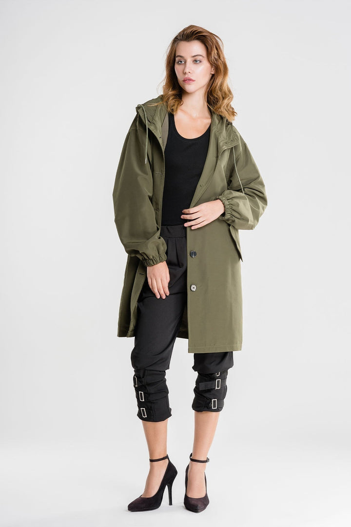 Georgia | Women's Hooded Button-Up Long Casual Jacket