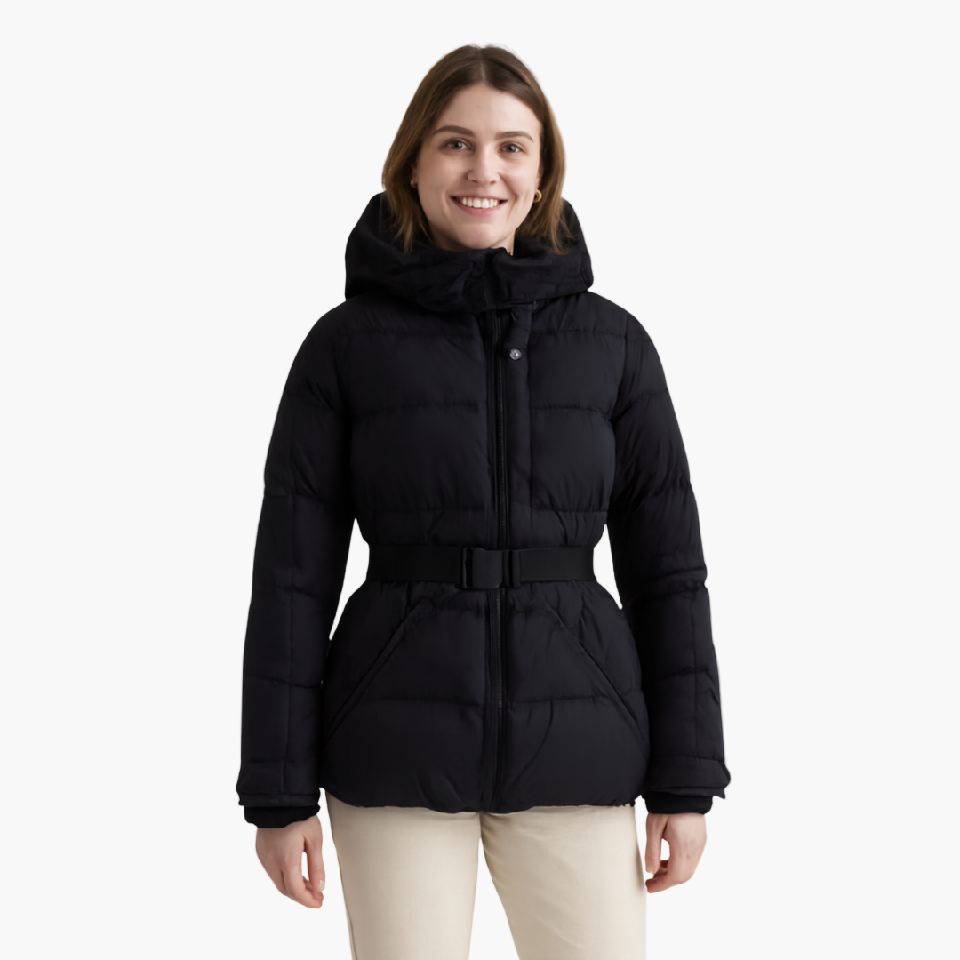 Diana | Women’s Stylish Belted Hooded Quilted Puffer Jacket