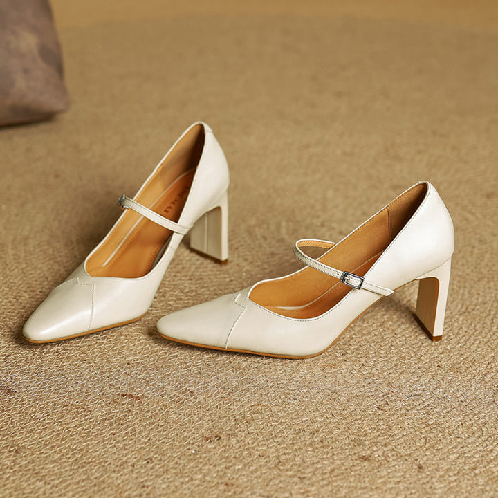 Evie | Genuine Leather Heels with Strap