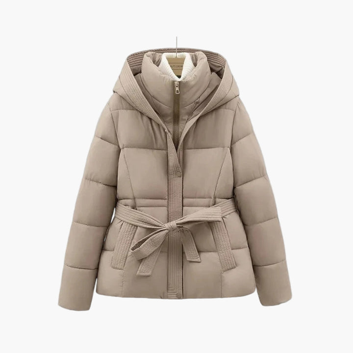 Laura | Women’s Casual Hooded Belted Quilted Winter Jacket