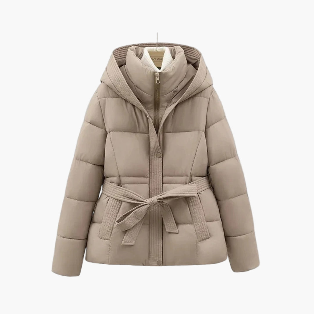 Demi | Women’s Stylish Belted Hooded Quilted Winter Coat