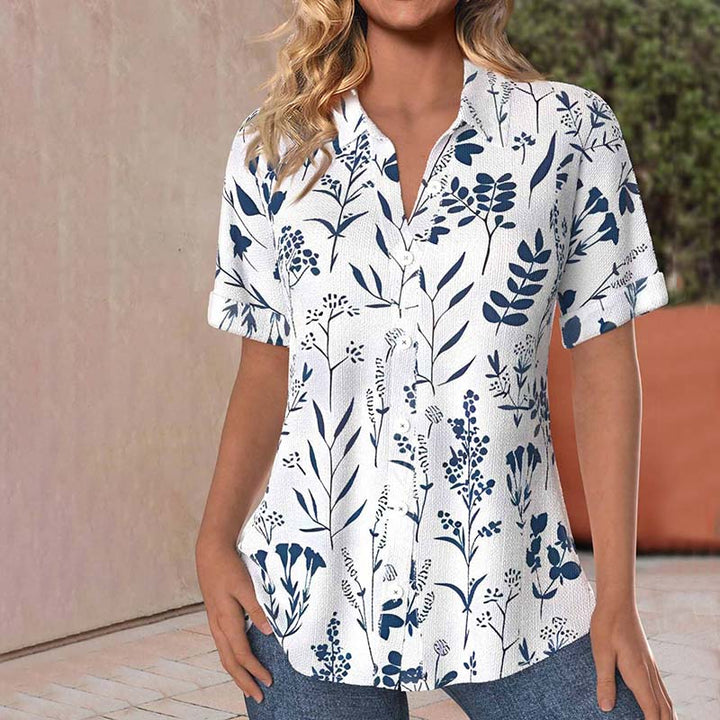 Betty™ | Casual Leaf Print Blouse