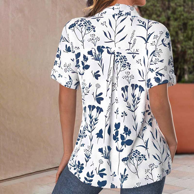 Betty™ | Casual Leaf Print Blouse