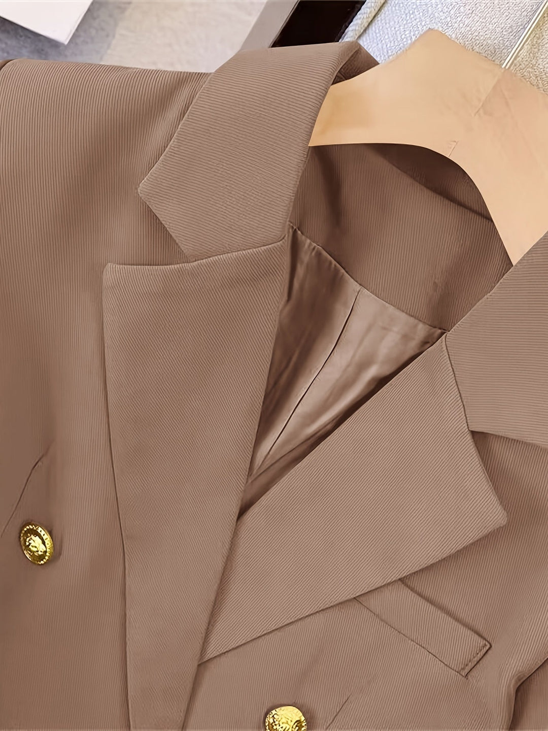 Delilah | Women Winter Gold Button Office Blazer