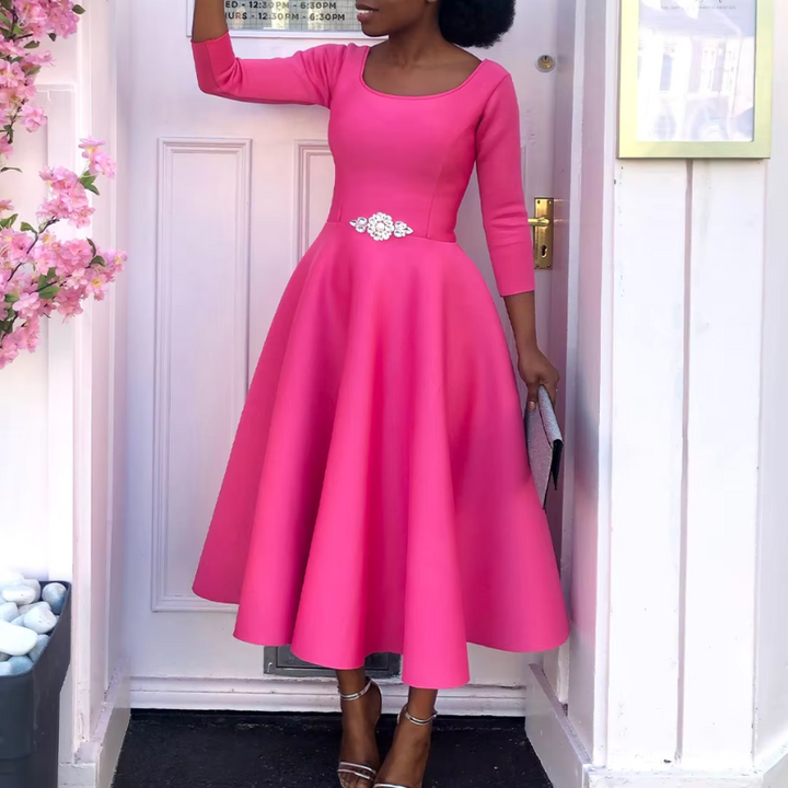 Chloe | Women’s Classic A Line Midi Wedding Guest Dress