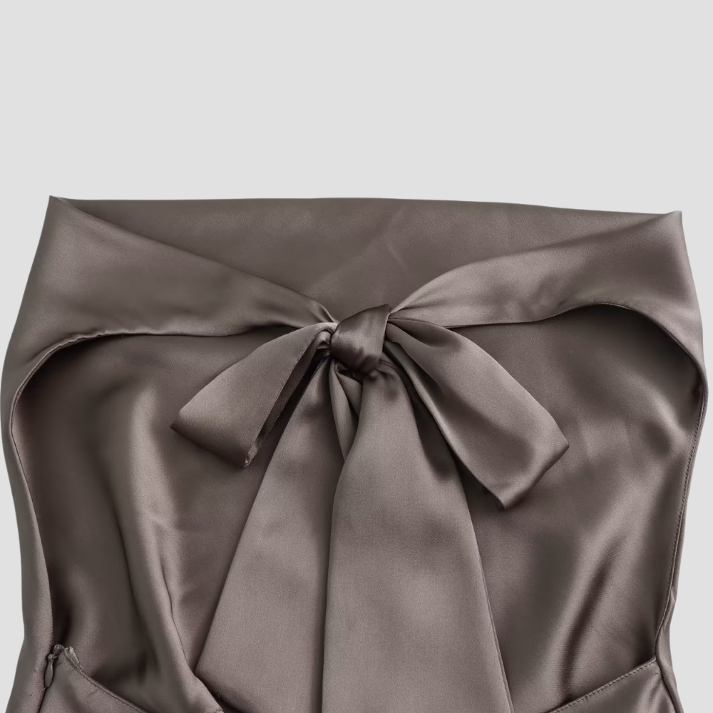 Audrey | Women’s Elegant Open Back Draped Satin Tank