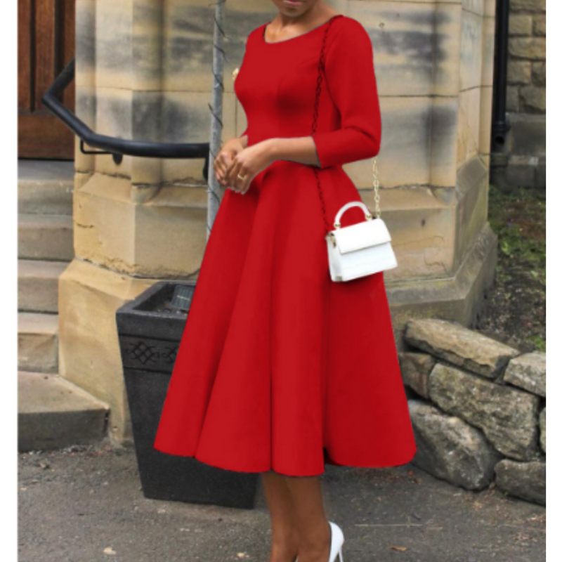 Chloe | Women’s Classic A Line Midi Wedding Guest Dress