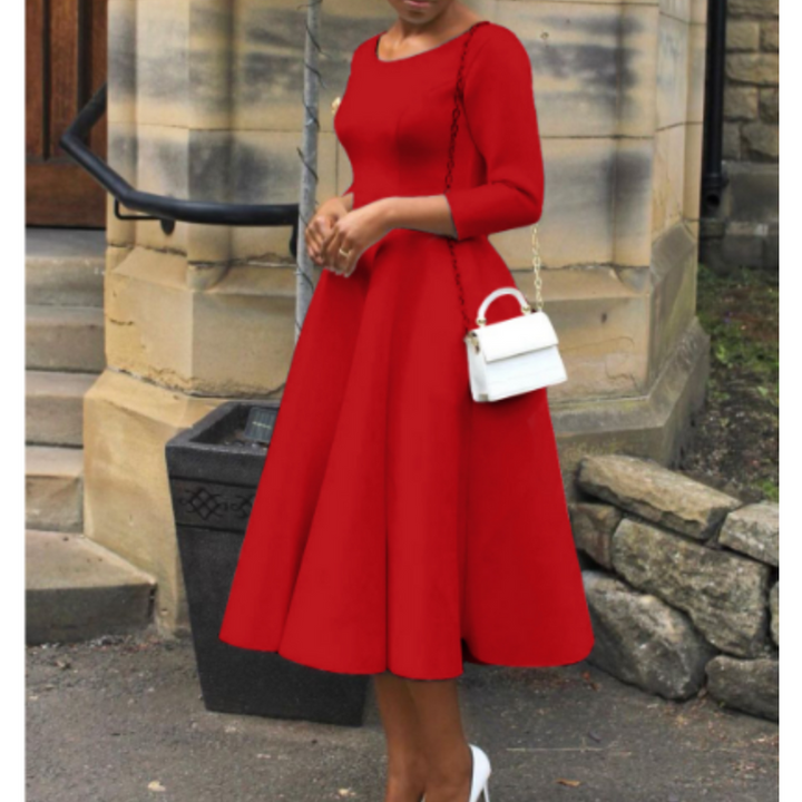 Chloe | Women’s Classic A Line Midi Wedding Guest Dress