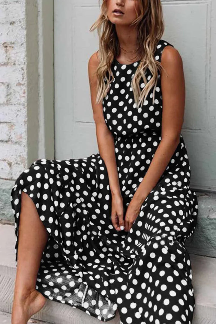 Isabelle | Women’s Polka Dot Sleeveless Casual Dress