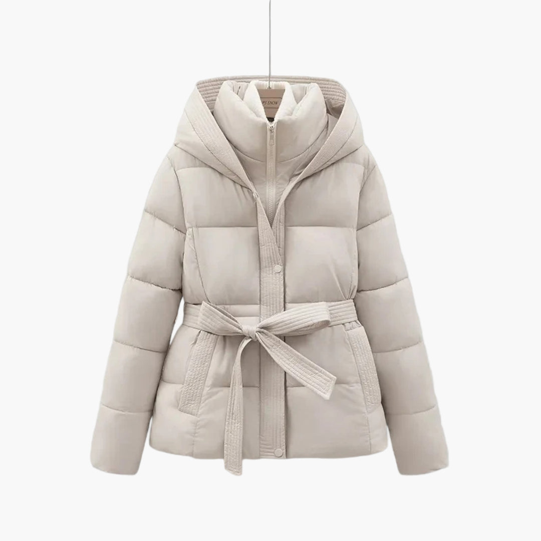 Demi | Women’s Stylish Belted Hooded Quilted Winter Coat