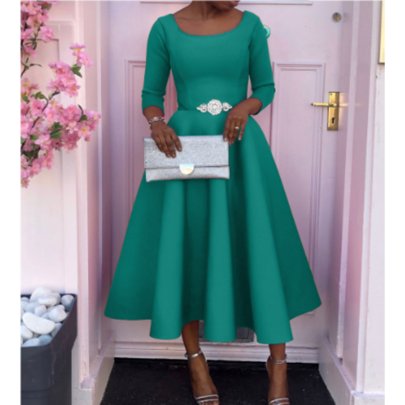 Chloe | Women’s Classic A Line Midi Wedding Guest Dress