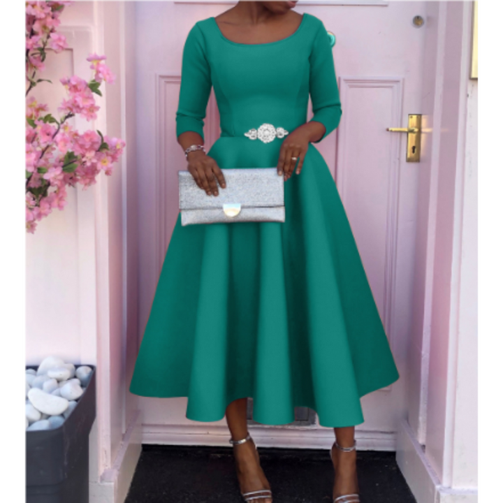 Chloe | Women’s Classic A Line Midi Wedding Guest Dress