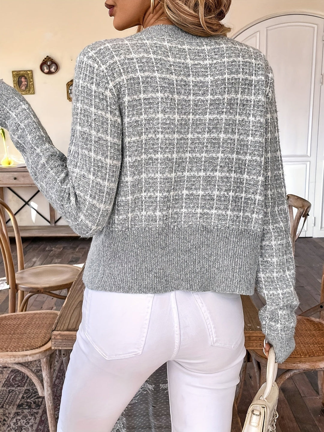 Florence | Women’s Elegant Cropped Tweed Cardigan