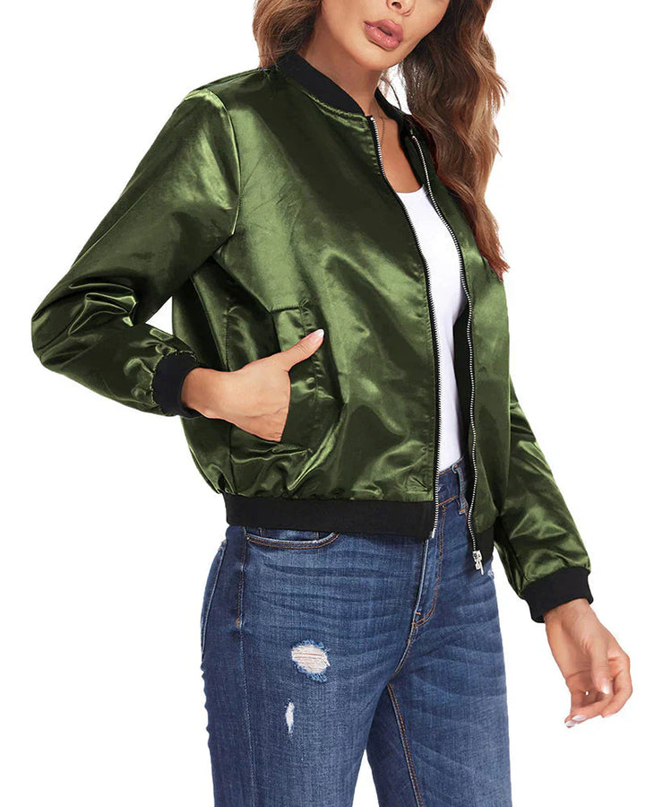 Charlotte | Women’s Casual Zip-Up Bomber Jacket