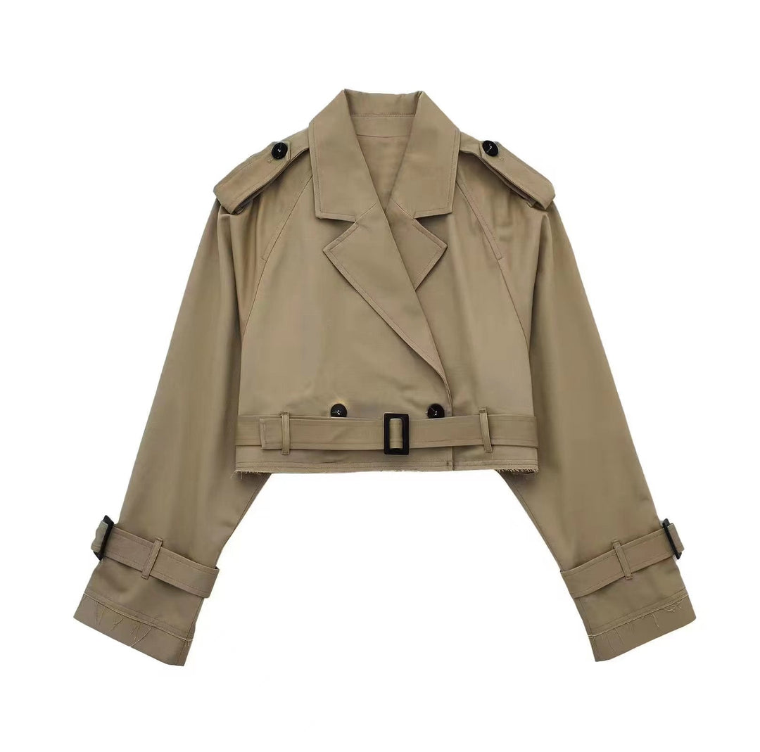 Jessica | Women’s Stylish Short Double-Breasted Trench Coat