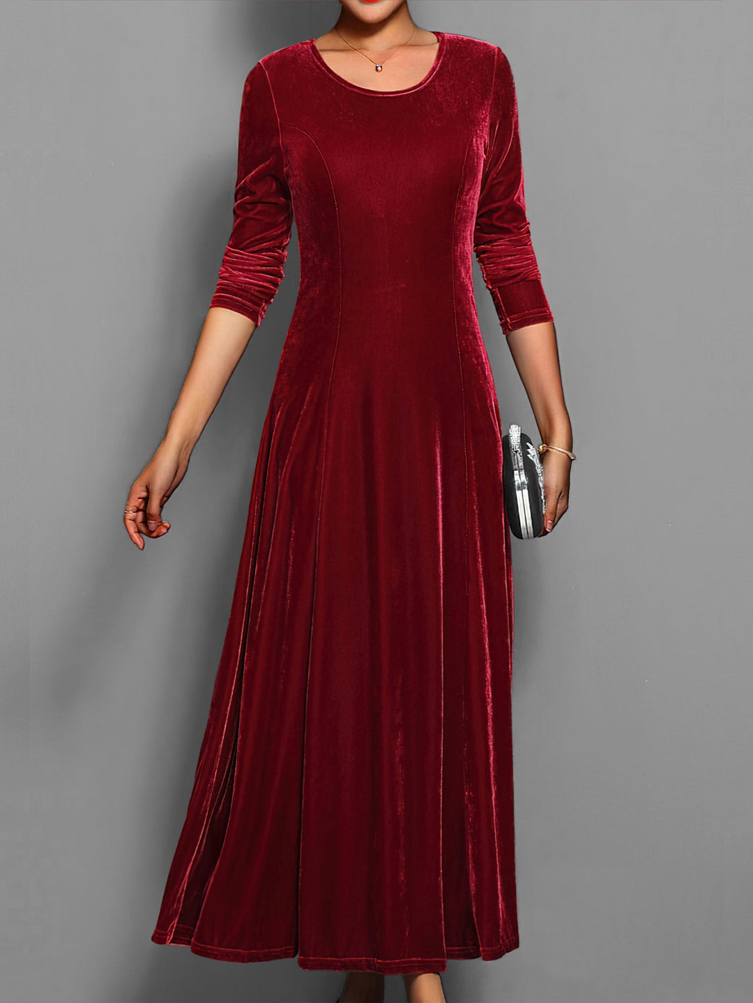 Ava | Women’s Long Sleeve Flared Maxi Dress
