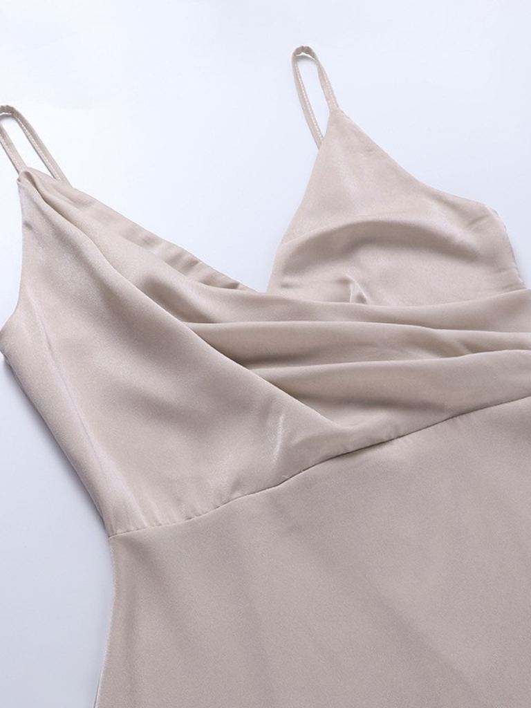 Amalia | Long Sleeve Satin Maxi Dress