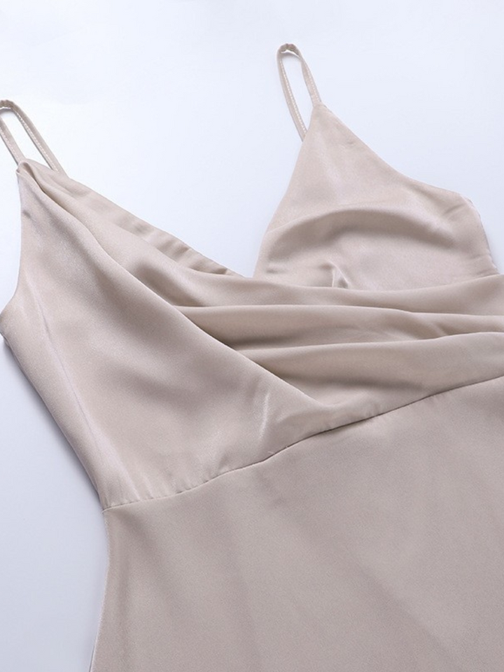 Amalia | Long Sleeve Satin Maxi Dress