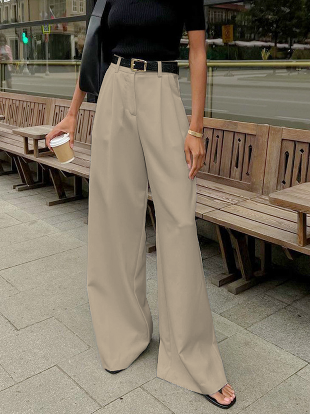 Julia | Women’s Relaxed-Fit Wide-Leg Office Trousers