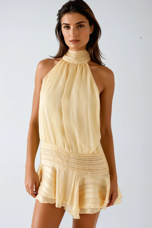 Barret | Elegant Halter Neck Mini Dress