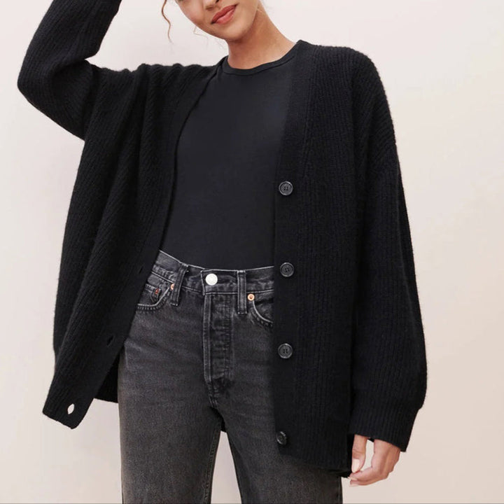 Bonnie | Women’s Oversized V-Neck Button Knit Cardigan