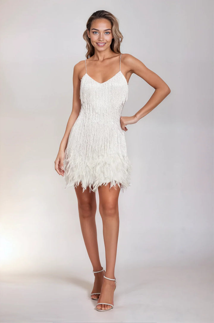 Brielle | Feather Mini Dress