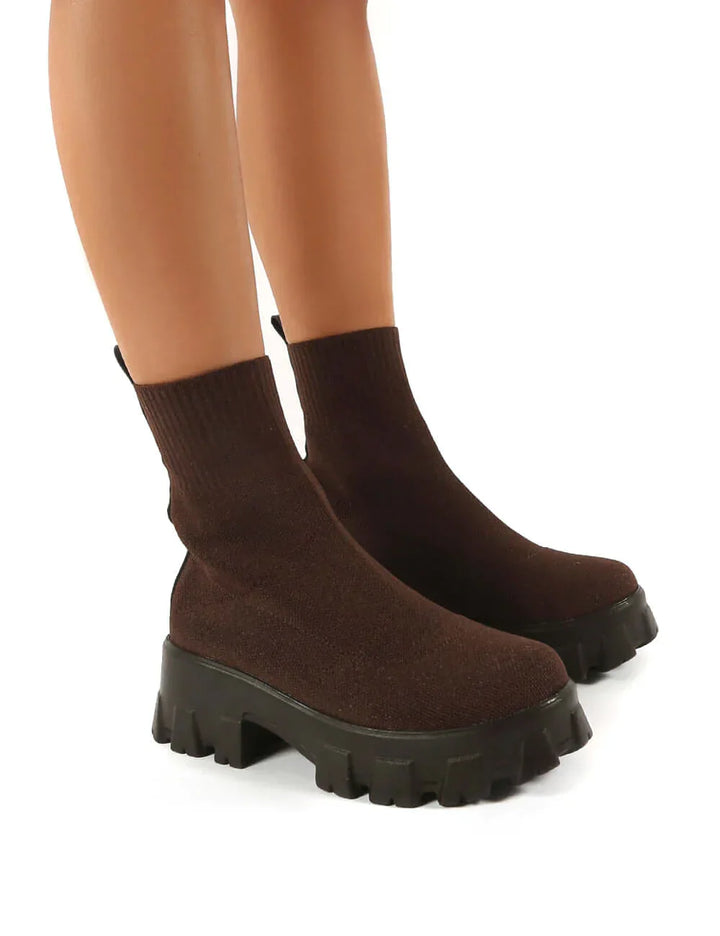 Freya | Trendy Women’s Thick Sole Sock Sneakers Boots