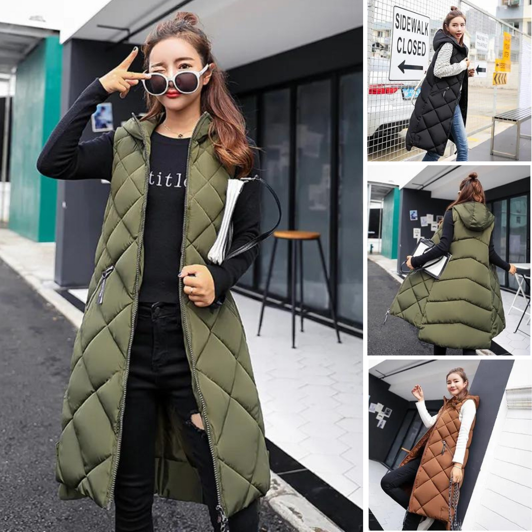 Grace | Women's Casual Long Puffer Quilted Winter Vest