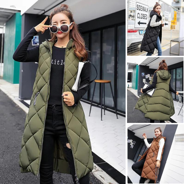 Grace | Women's Casual Long Puffer Quilted Winter Vest