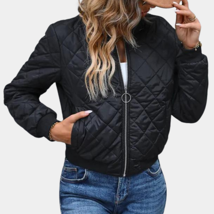 Bianca | Women’s Quilted Zip-Up Bomber Jacket