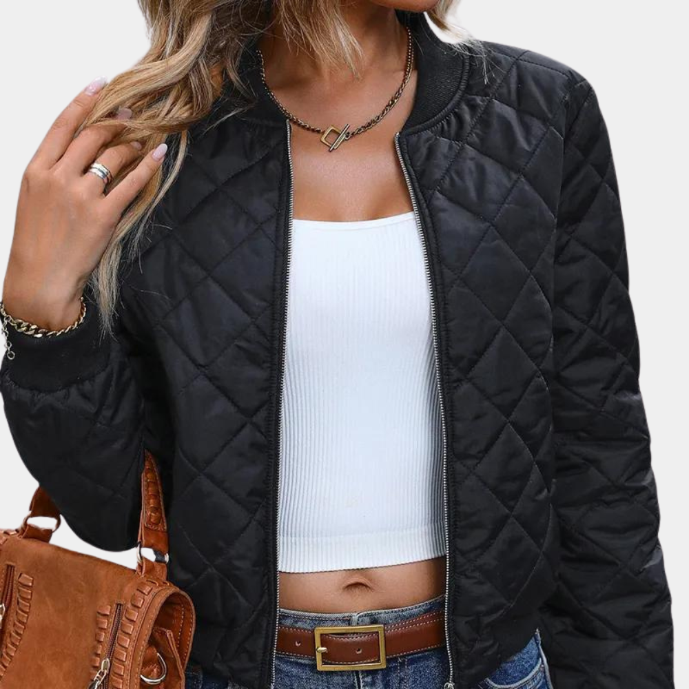 Bianca | Women’s Quilted Zip-Up Bomber Jacket