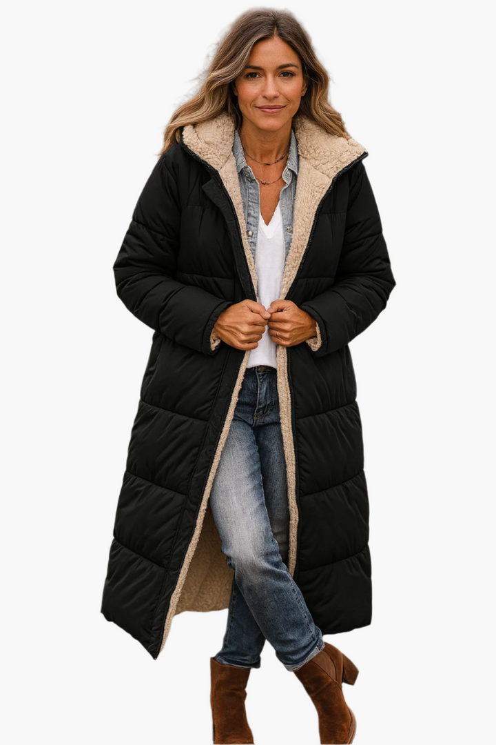 Clara | Women’s Warm Long Hooded Quilted Coat