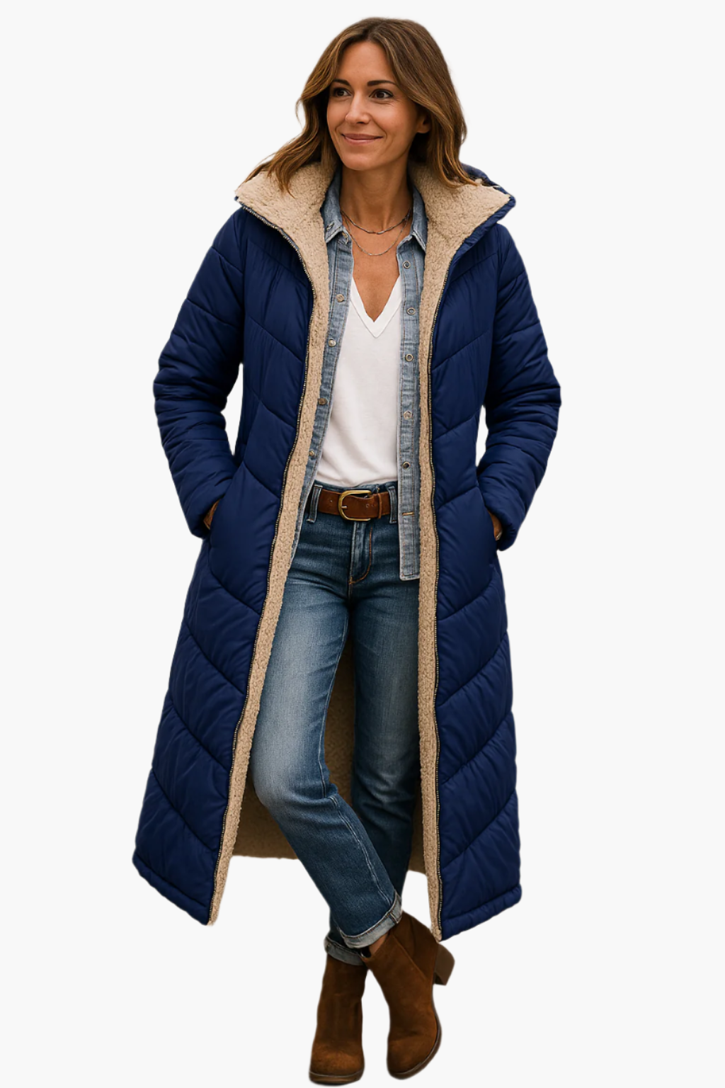Clara | Women’s Warm Long Hooded Quilted Coat