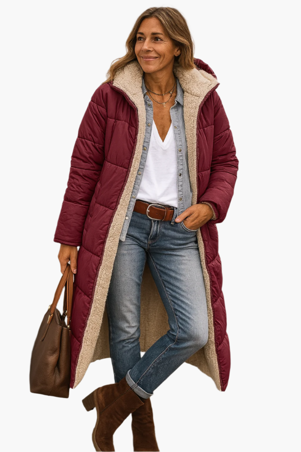 Clara | Women’s Warm Long Hooded Quilted Coat