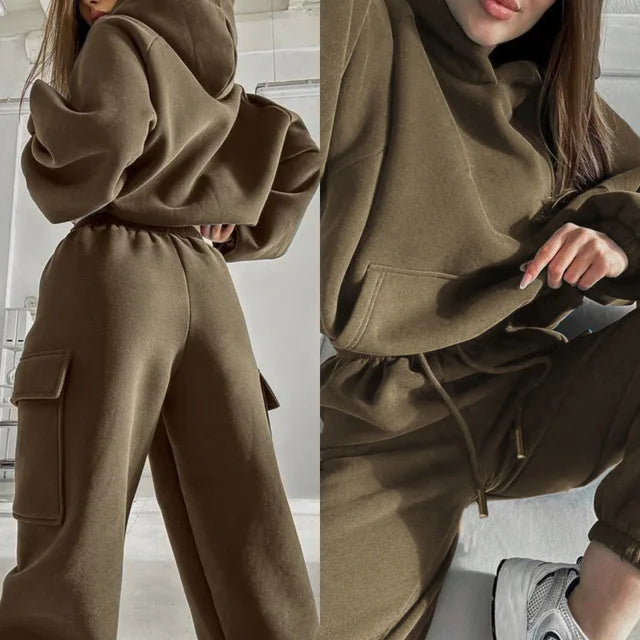 Faye | Women’s Casual Relaxed Fit Hooded Tracksuit Set
