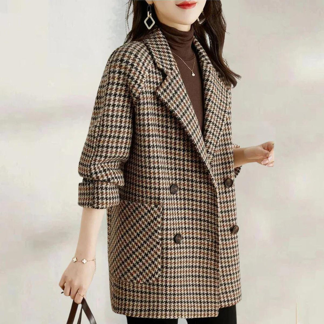 Holly | Women Checked Long Sleeve Winter Coat