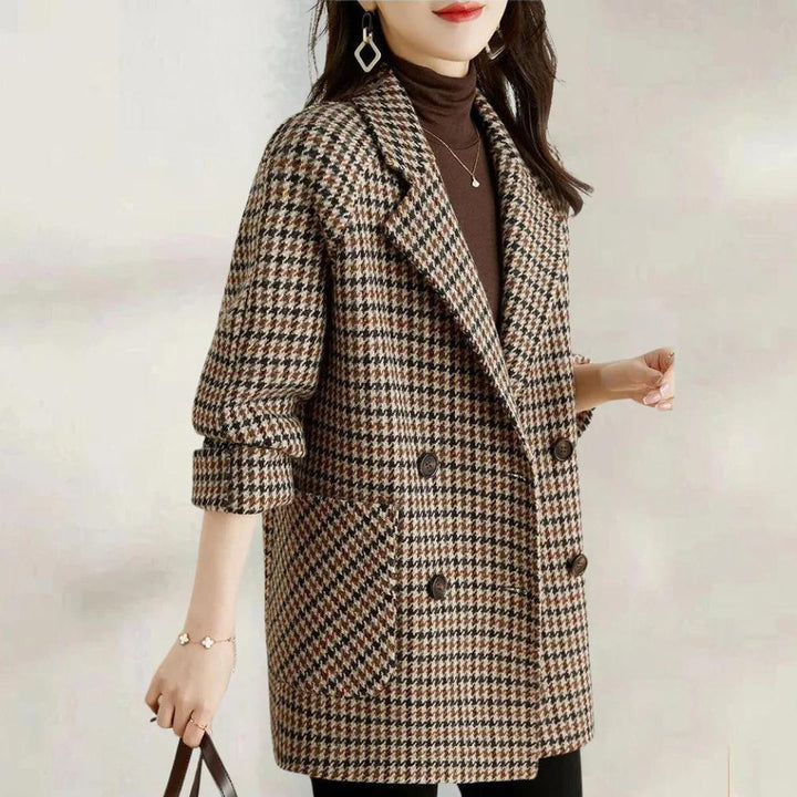 Holly | Women Checked Long Sleeve Winter Coat