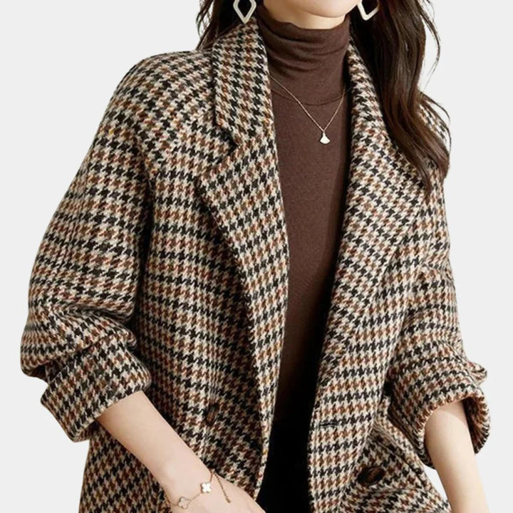 Holly | Women Checked Long Sleeve Winter Coat