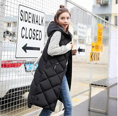 Grace | Women's Casual Long Puffer Quilted Winter Vest